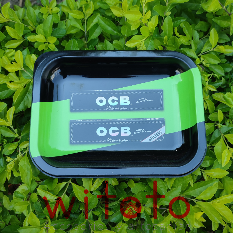 BANDEJA METALICA OCB CON TAPA 18.5 X 14CM MOTIVO 10